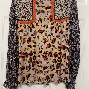 Bl^nk London Mixed Leopard print top